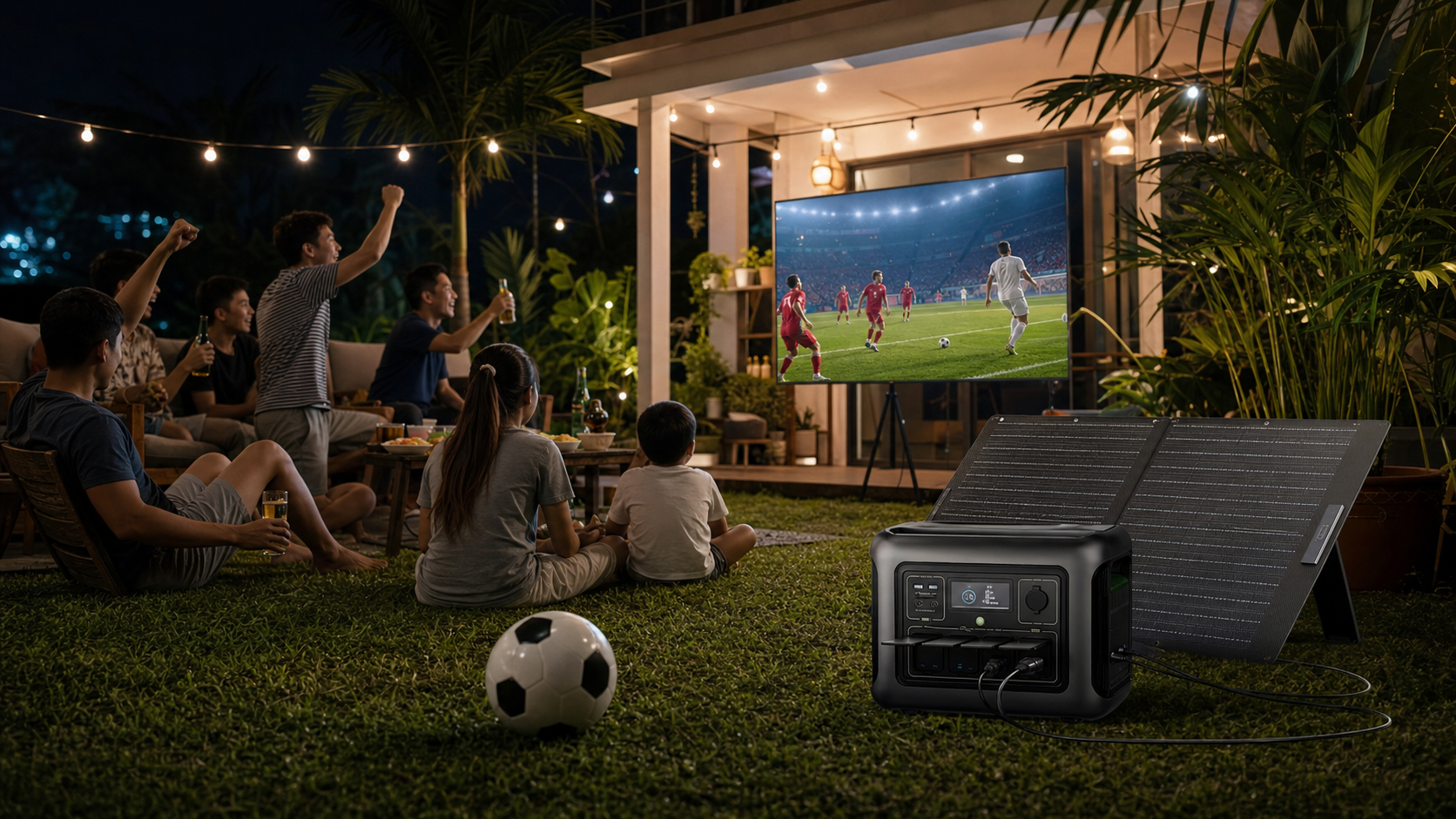 Football watch party powered by ALLPOWERS portable solar power