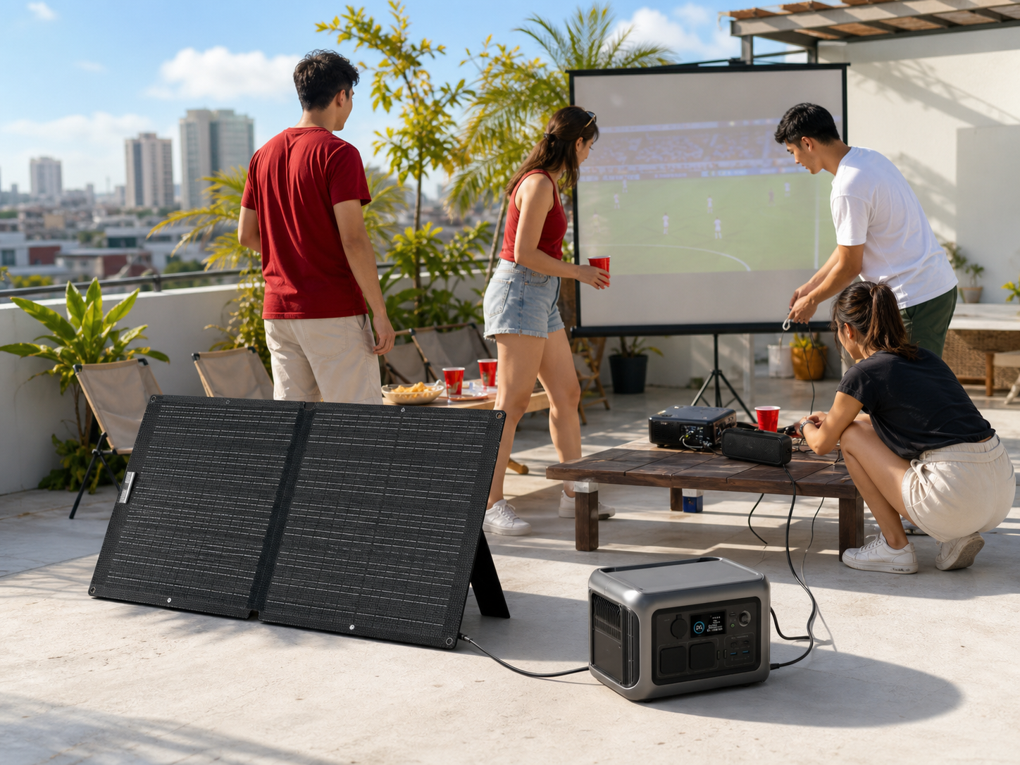 Rooftop or patio setup